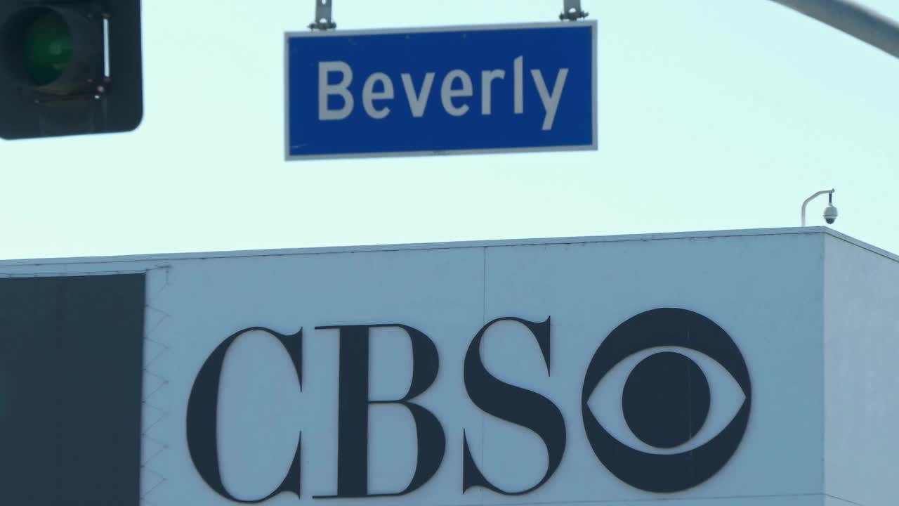 加州洛杉矶比佛利大道电视城的CBS工作室，4K视频下载