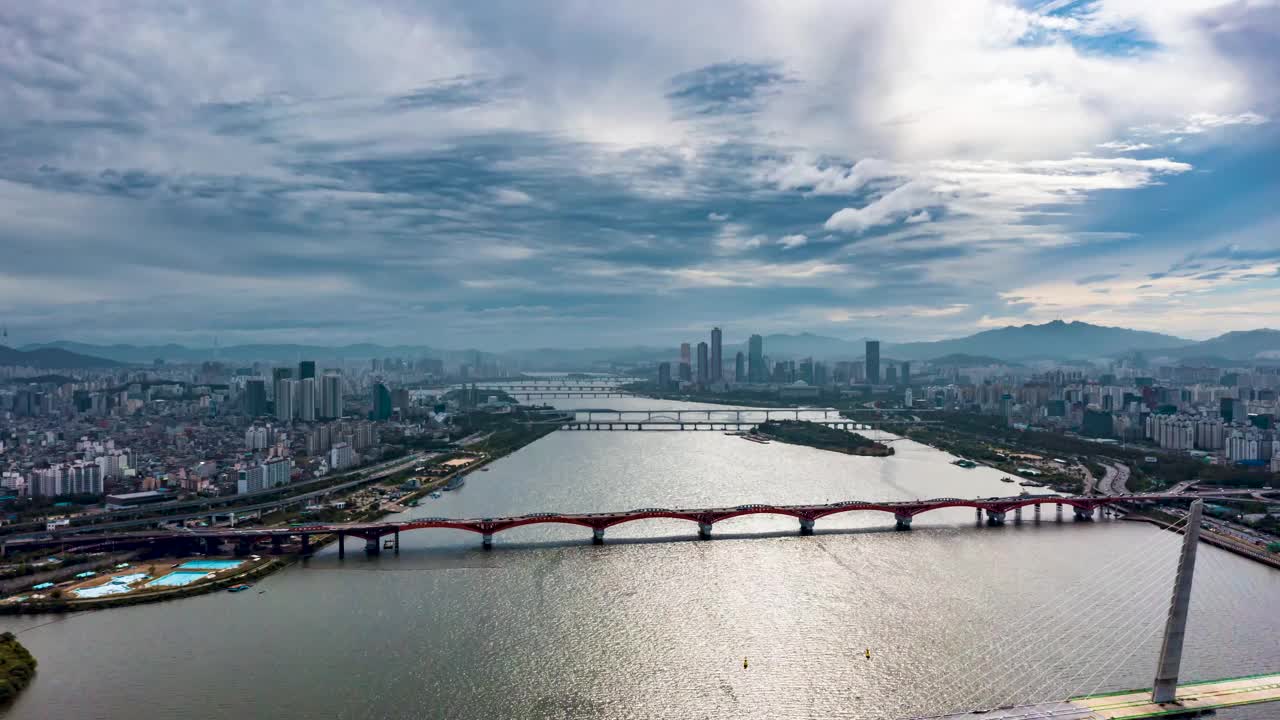 西江大桥附近的市中心/首尔永登浦区和麻浦区视频下载