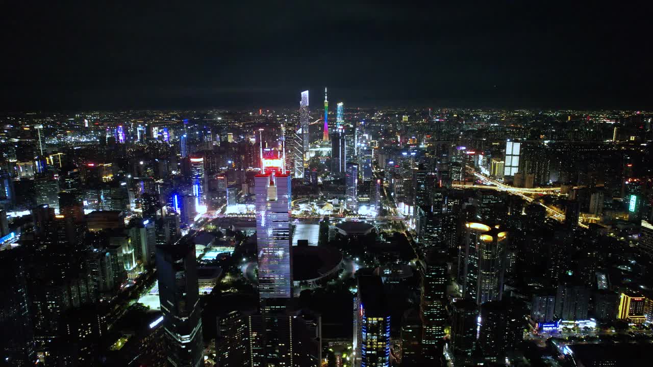广州中轴线夜景平移图视频下载