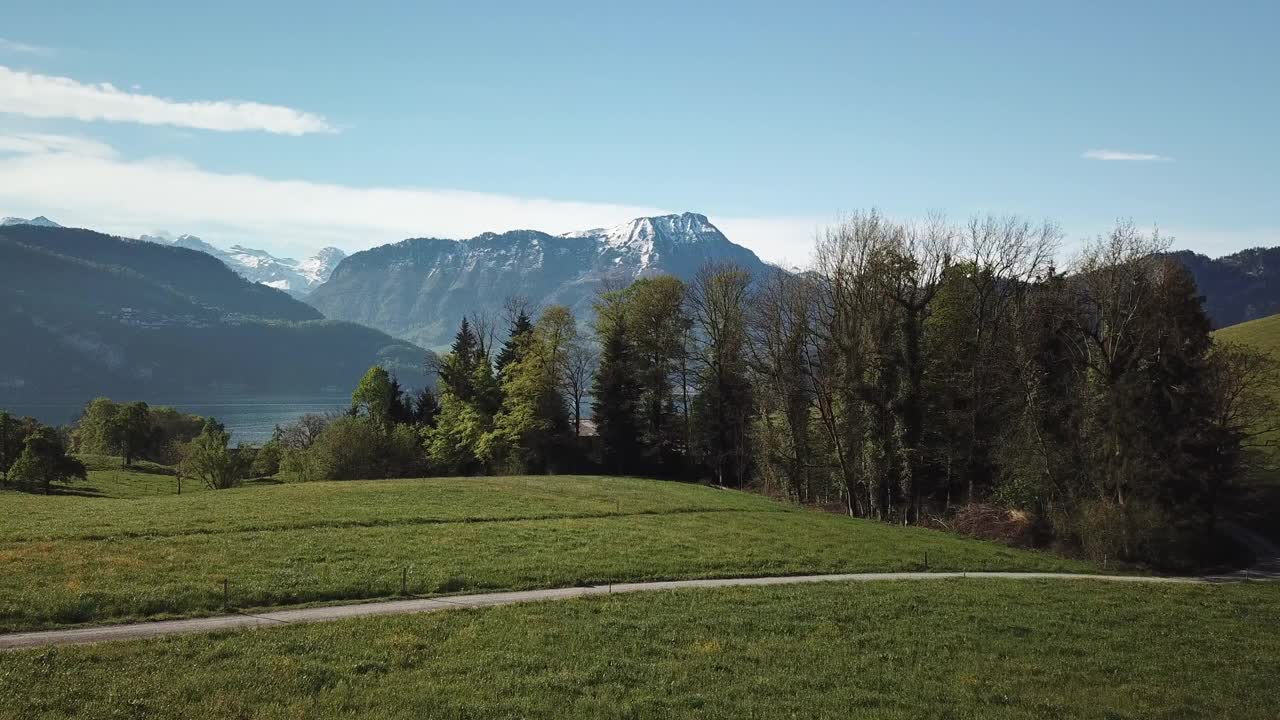 航拍视角,慢镜头,山脉,瑞士视频素材