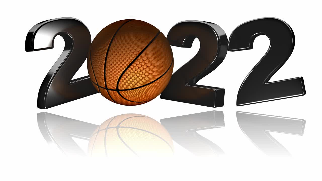篮球2022设计在无限旋转的白色视频下载