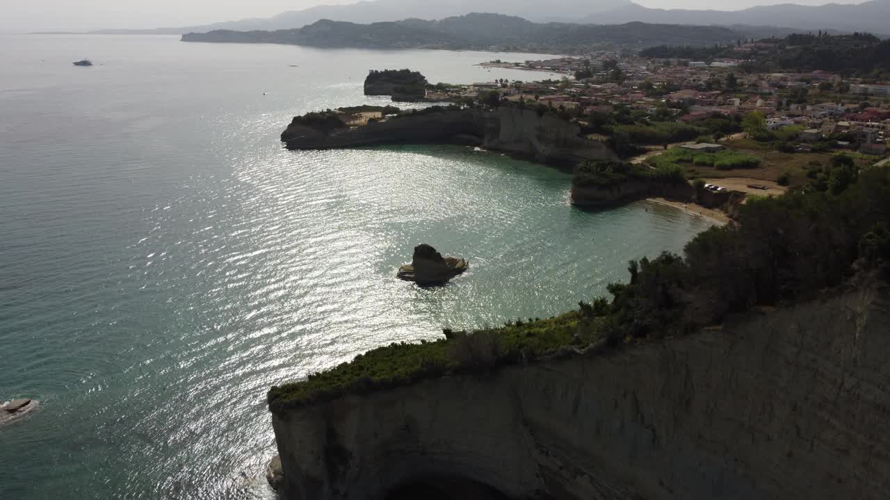 希腊科孚岛的西达里海滩视频下载