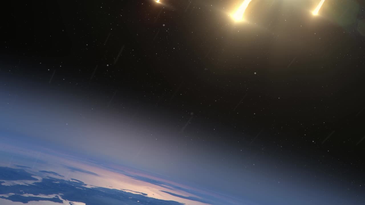 小行星流星在地球大气层中燃烧视频素材