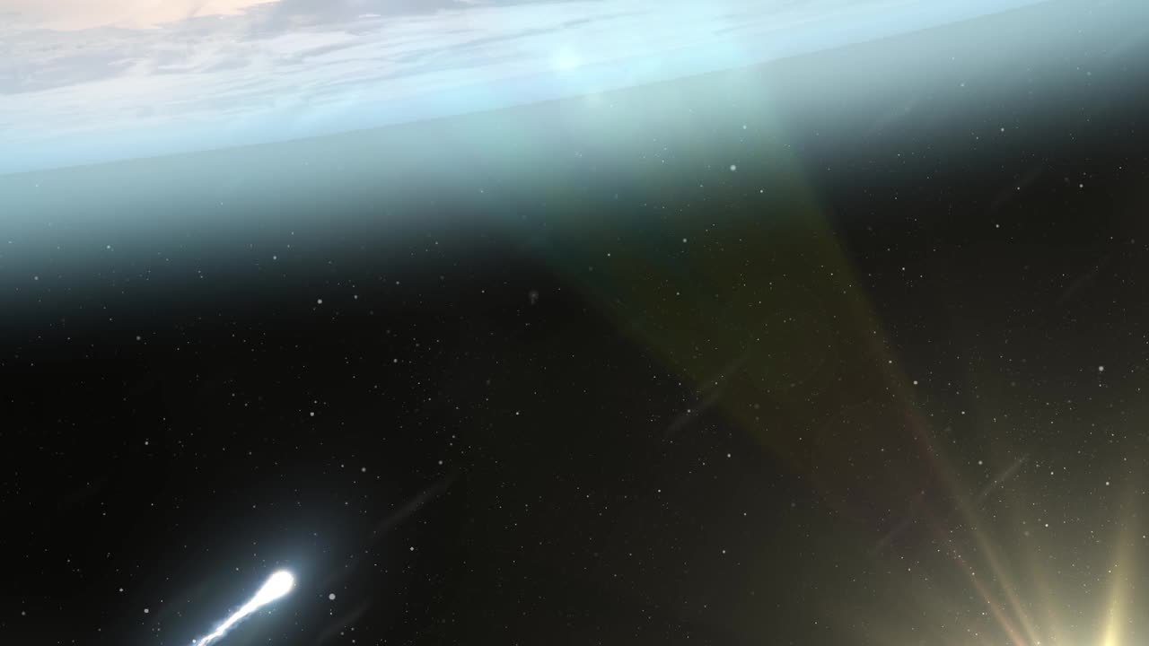 流星小行星进入地球大气层视频素材