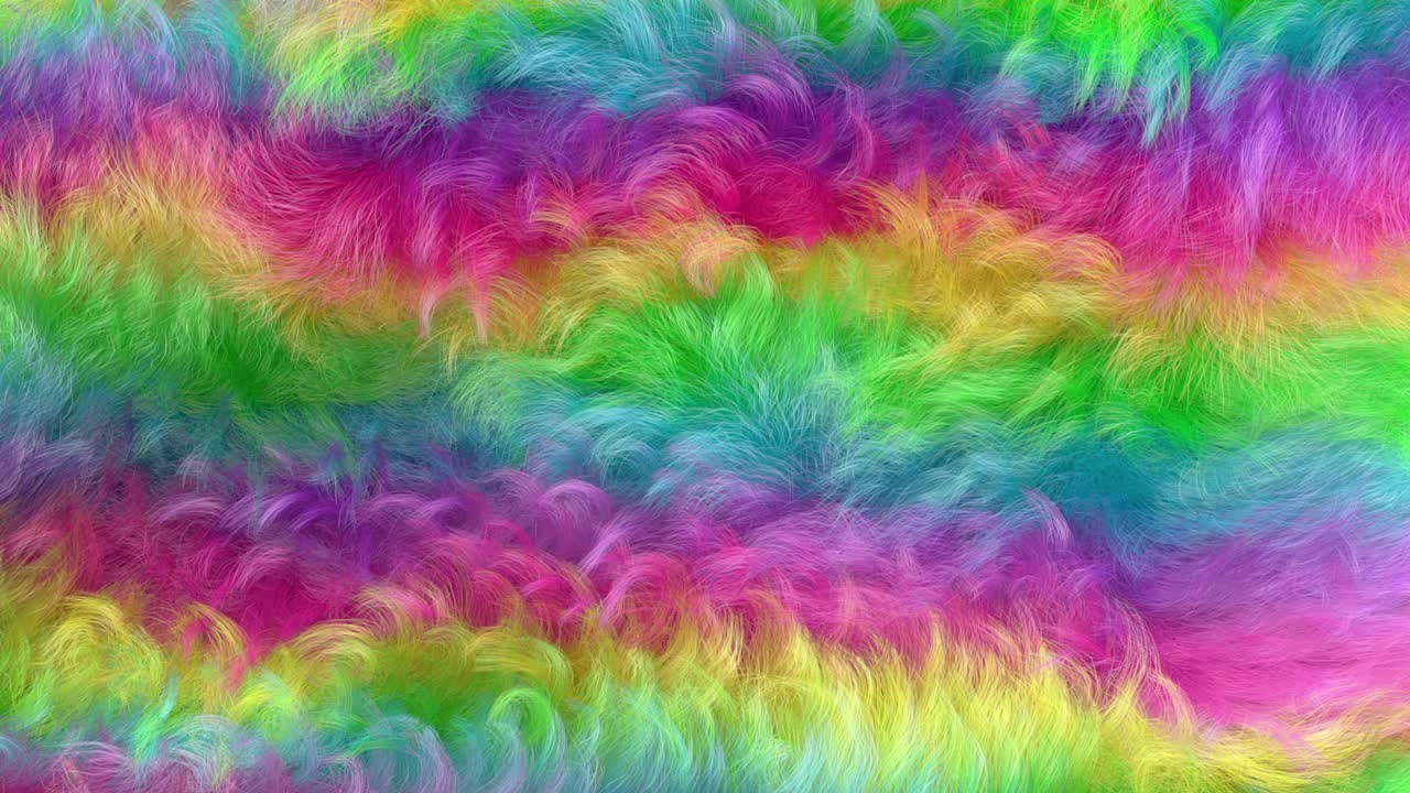 彩虹卷毛3D渲染背景视频素材