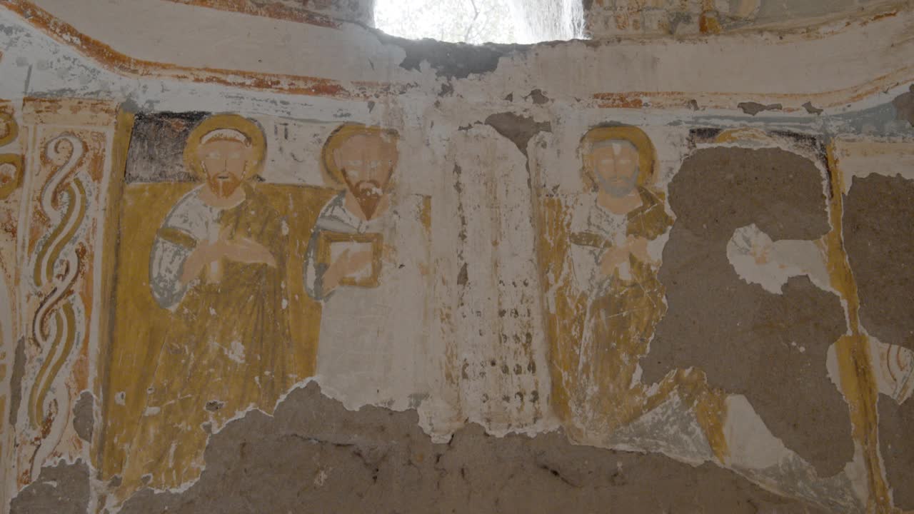 卡帕多西亚历史教堂的壁画视频下载
