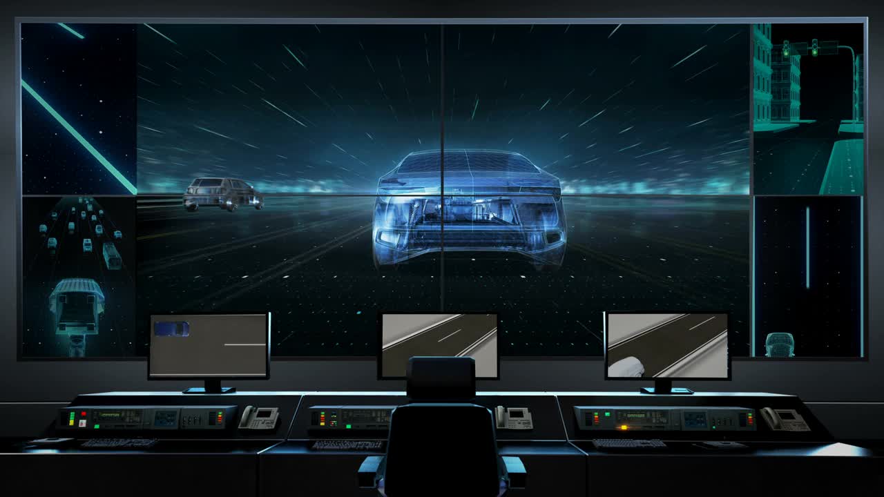 交通主控室，360度监控UI，物联网汽车。4 k.1。视频下载