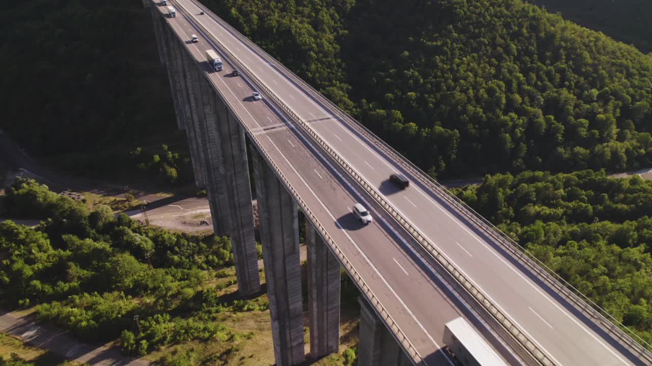 保加利亚高架桥的鸟瞰图视频素材