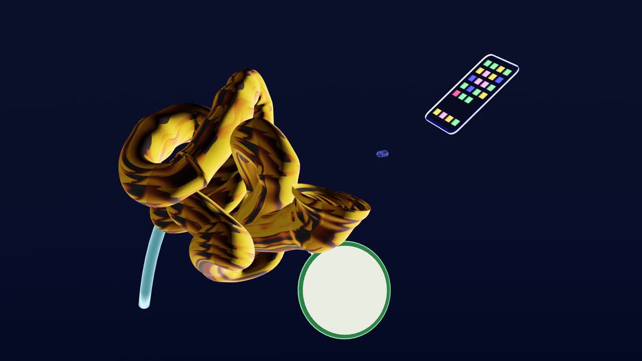 五颜六色的细菌从人体肠道中萌芽，一个听诊器和一个收集数据的智能手机视频下载