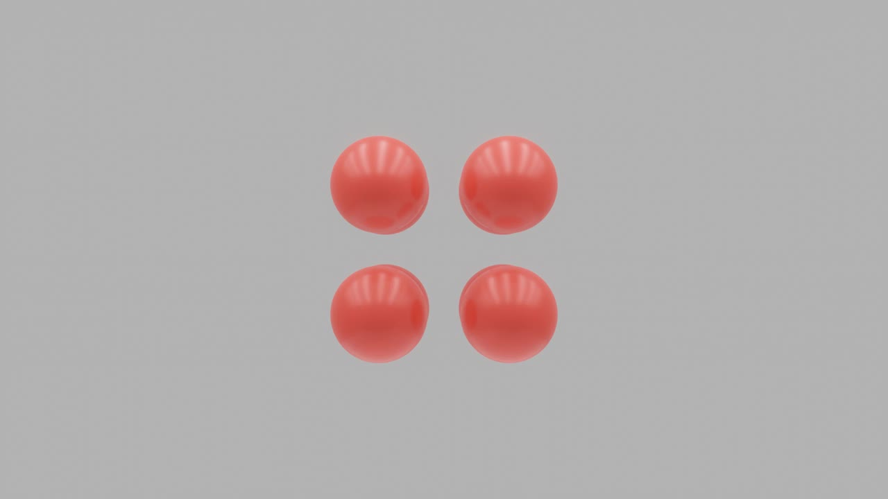 三维抽象红球旋转在白色背景。创造性无缝循环3D渲染运动图形对象视频下载