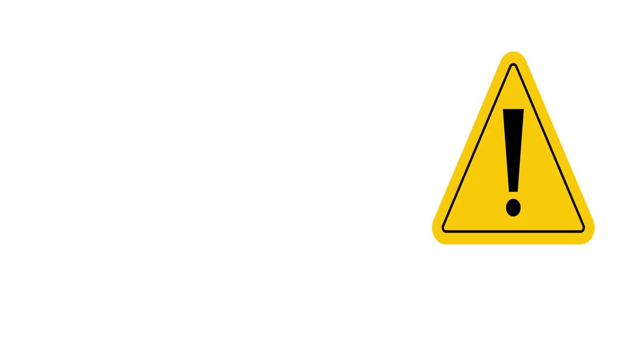 危险警告警告和停止标志标志在绿色屏幕，覆盖Alpha和白色背景可循环复制空间视频下载