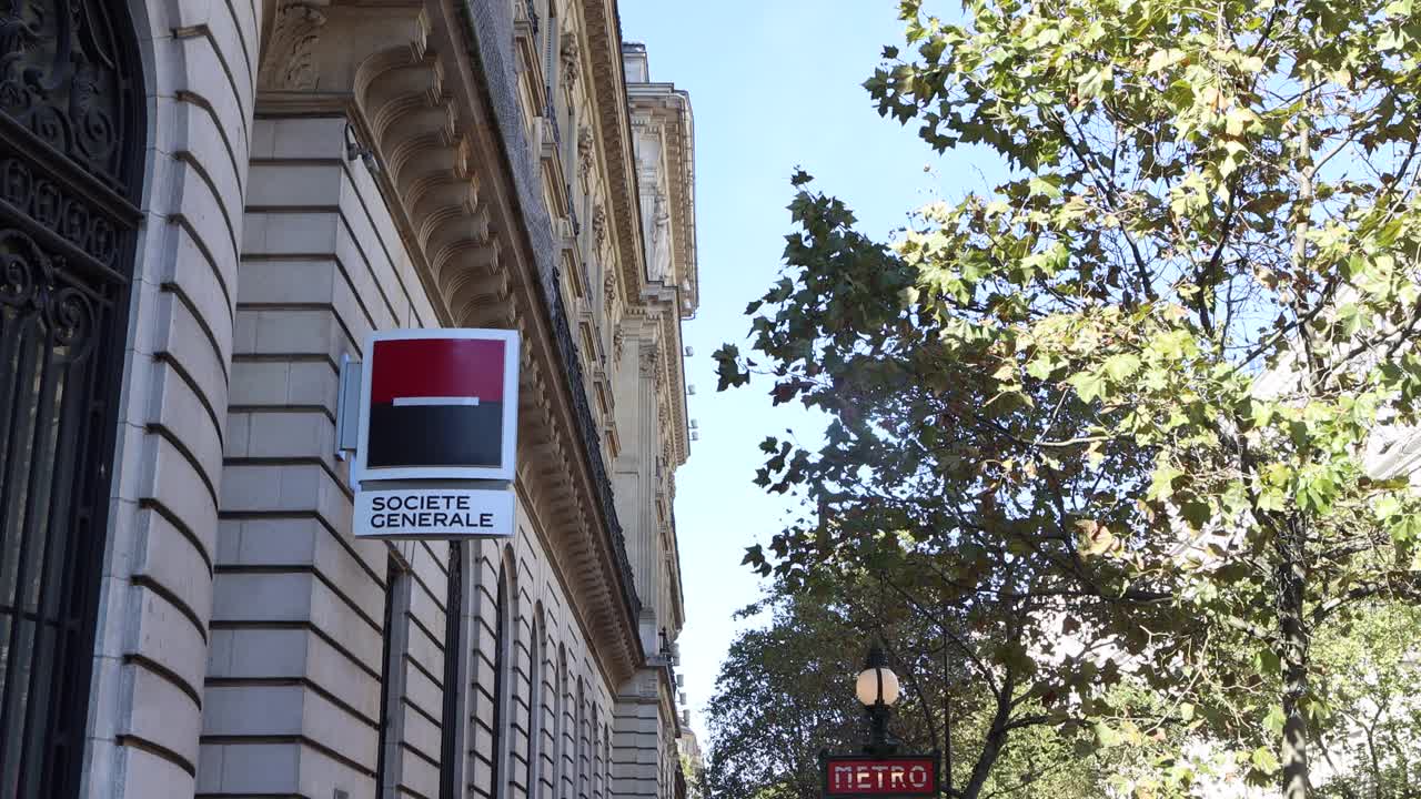 巴黎,总部大楼,银行,主干路视频素材