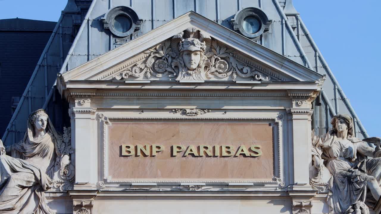 巴黎,建筑外部,力量,法国巴黎银行视频素材