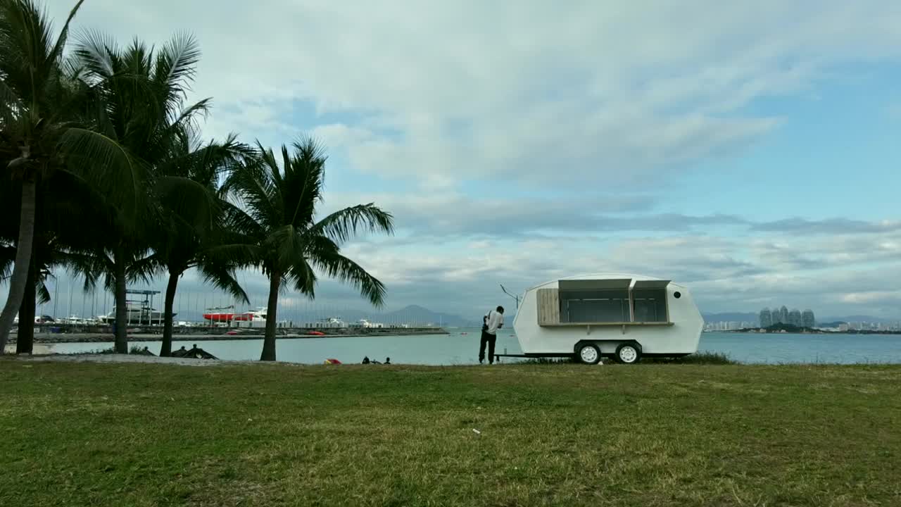 海南三亚度假酒店延时摄影视频素材