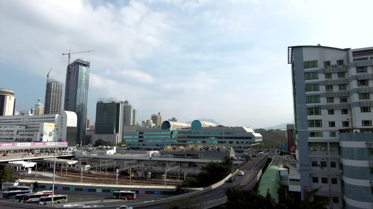 深圳火车站的延时摄影视频素材