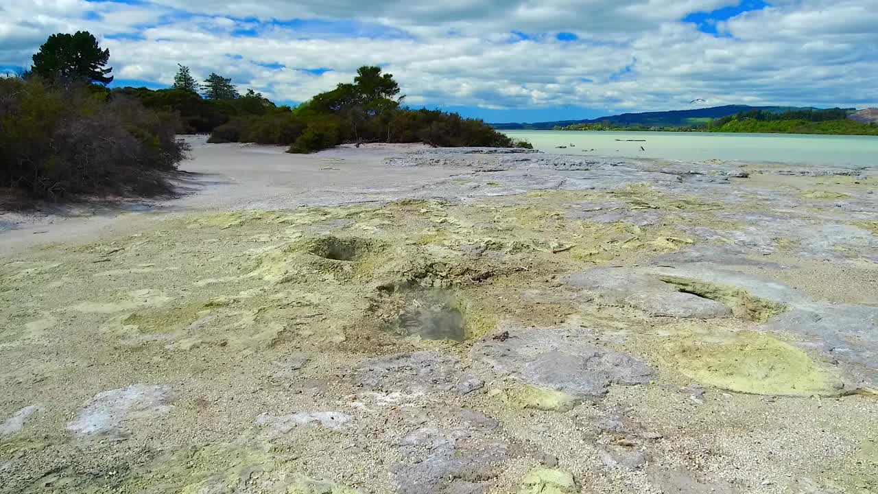 新西兰罗托鲁瓦硫磺湖视频下载