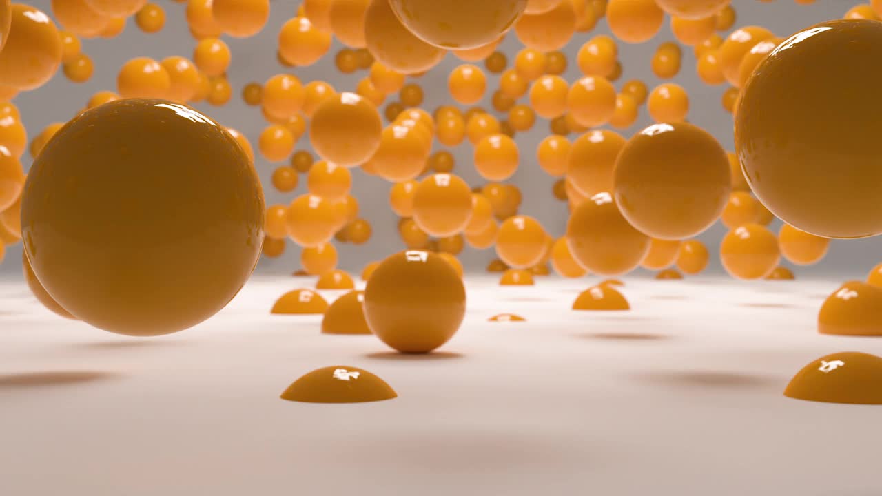 黄色球体三维飞行视频下载