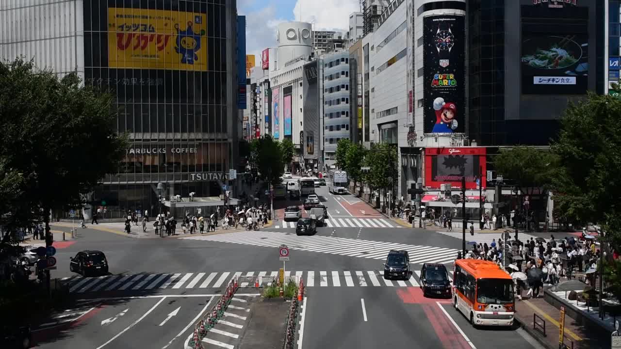 在COVID-19大流行期间，行人穿过涩谷紧急十字路口视频下载