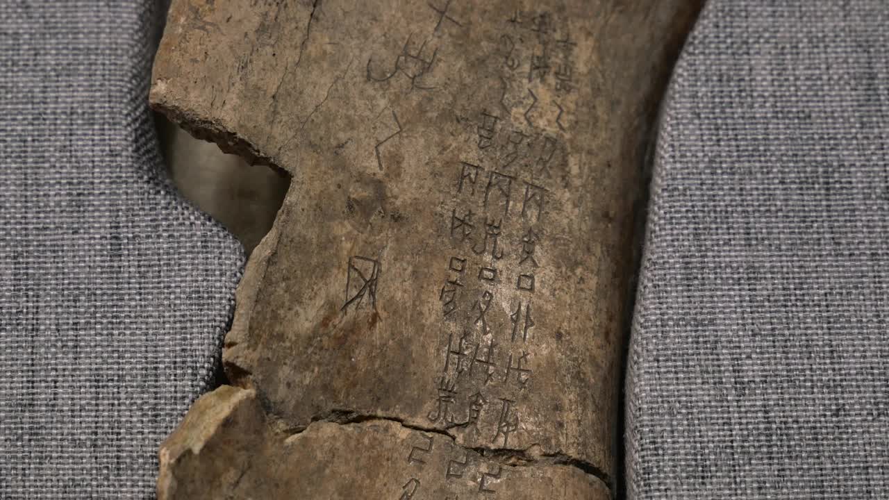 中国古代甲骨文视频素材
