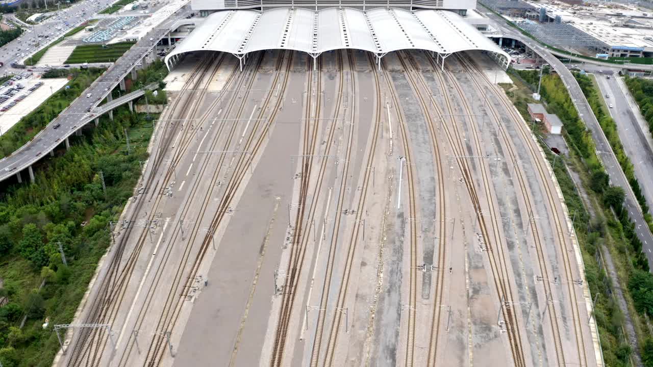 火车站鸟瞰图视频素材