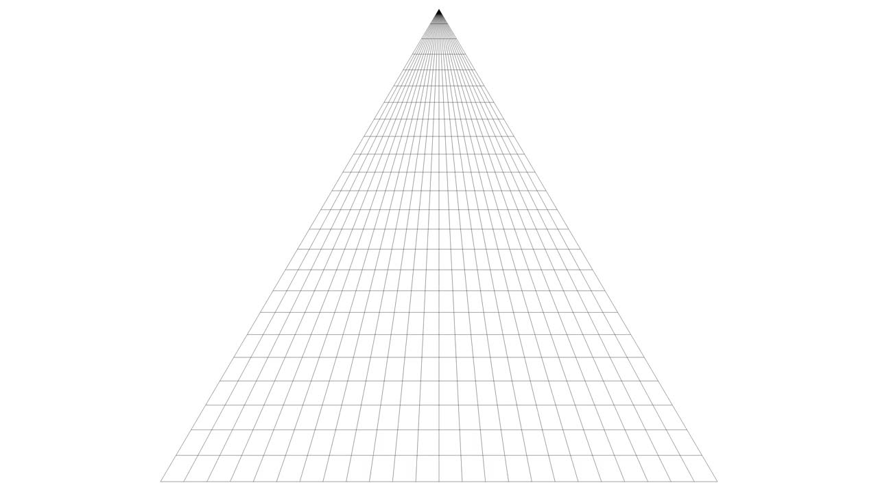 三维背景绘制几何金字塔形状。电脑生成的动画，埃及金字塔动画在白色背景古埃及法老墓和世界地标视频下载