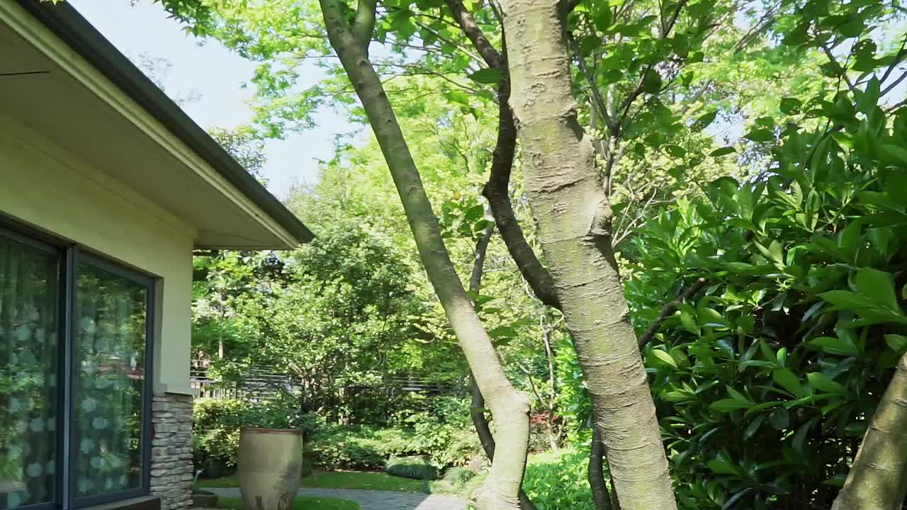 花园旁边的房子视频素材