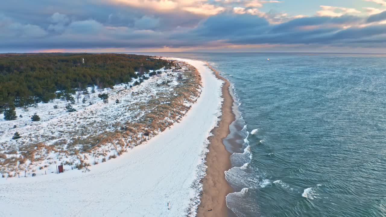 波罗的海的冬天。雪冥界半岛。视频素材