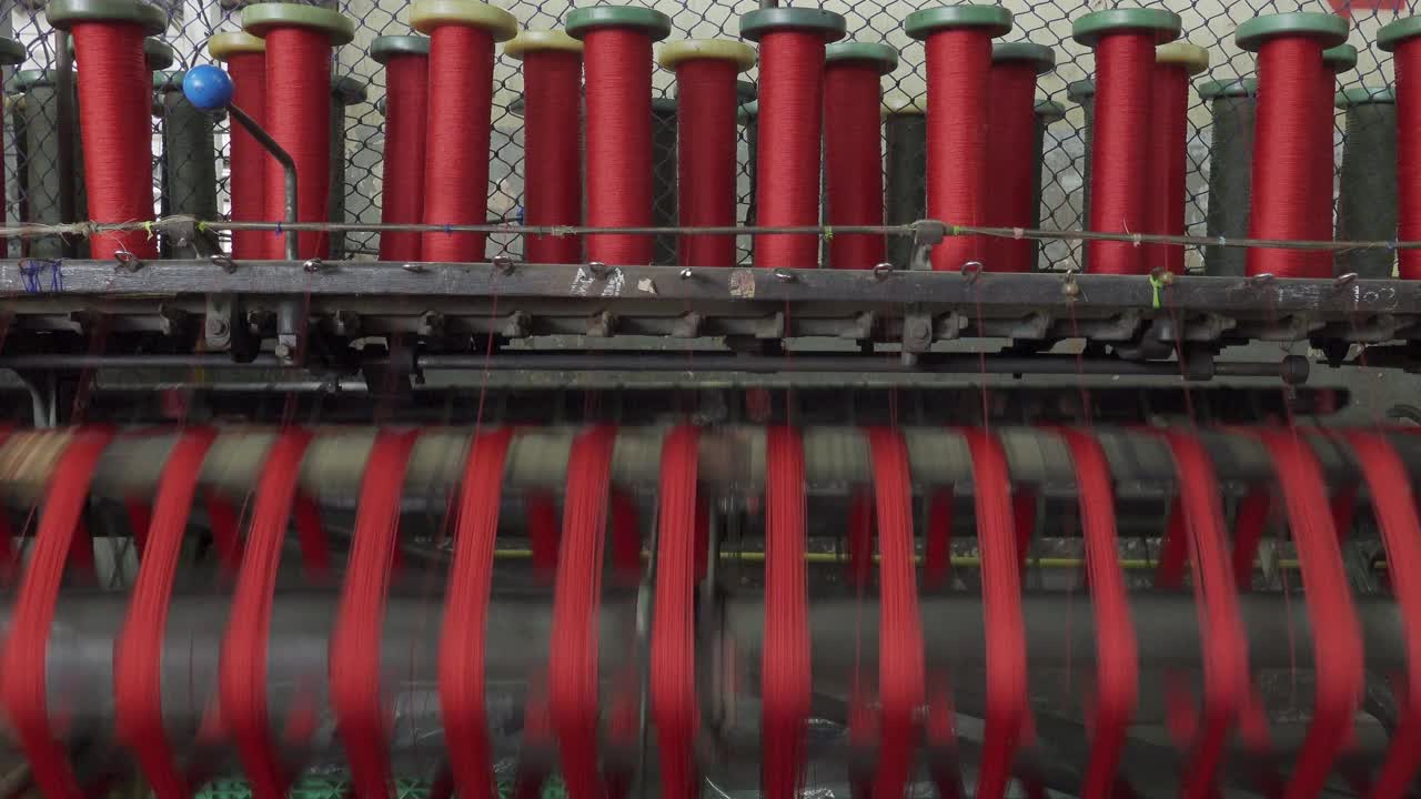4k:工厂生产尼龙线视频下载