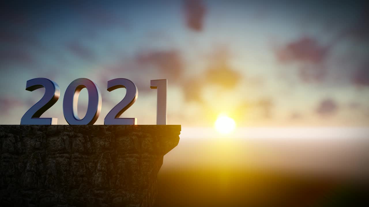 再见2021，欢迎2022。日落新年背景概念视频素材