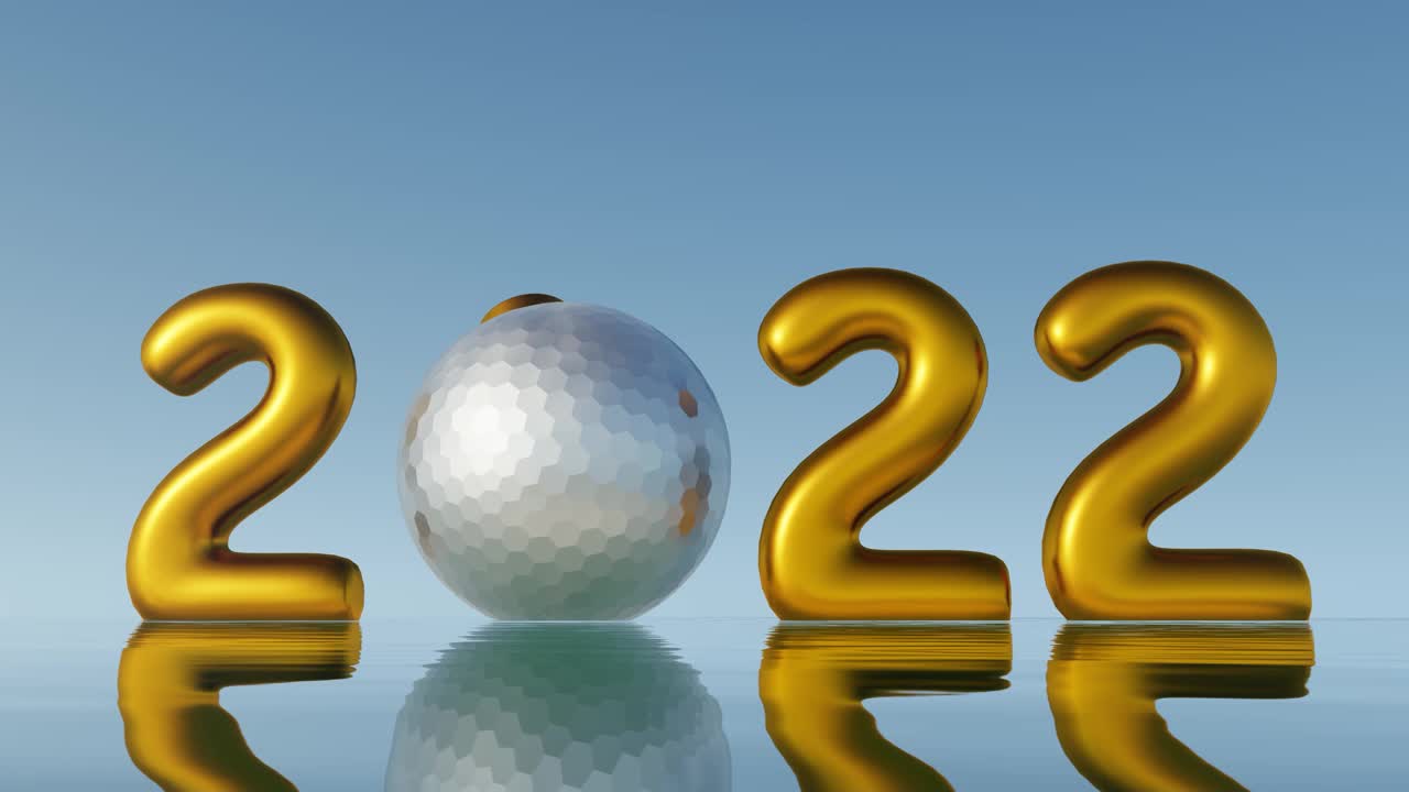 环黄金2022年新年背景概念视频素材