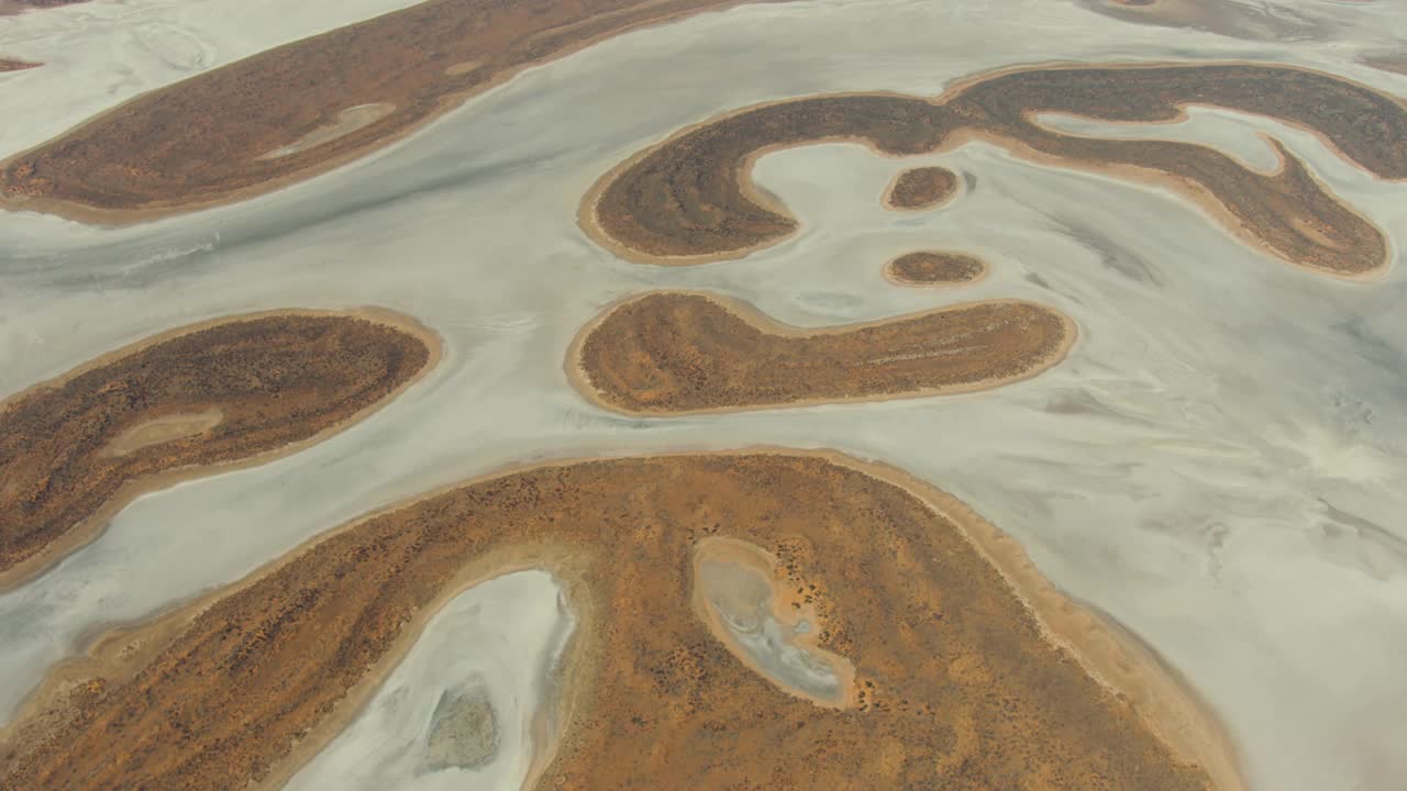 空中俯瞰内部视图阿玛迪斯盐盆地澳大利亚视频下载