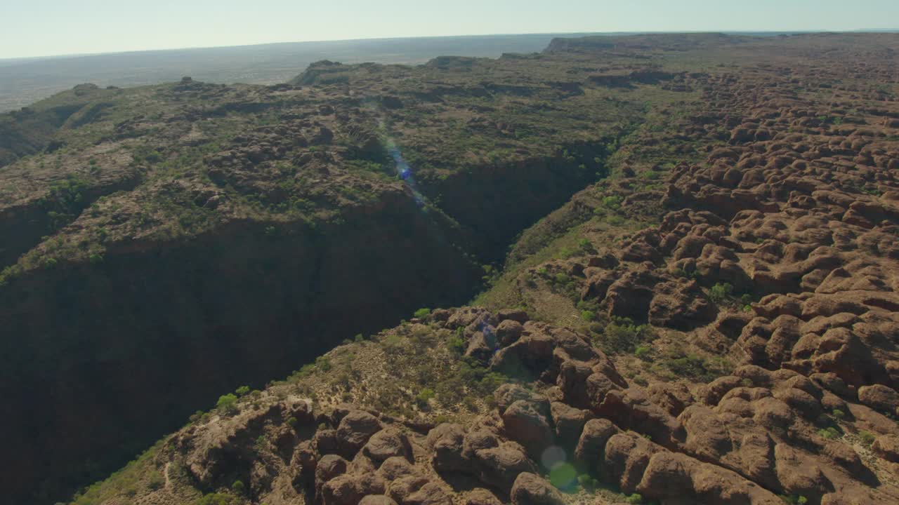 空中太阳耀斑视图国王峡谷高原澳大利亚视频下载