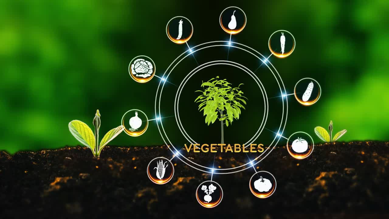 蔬菜图标的概念视频下载