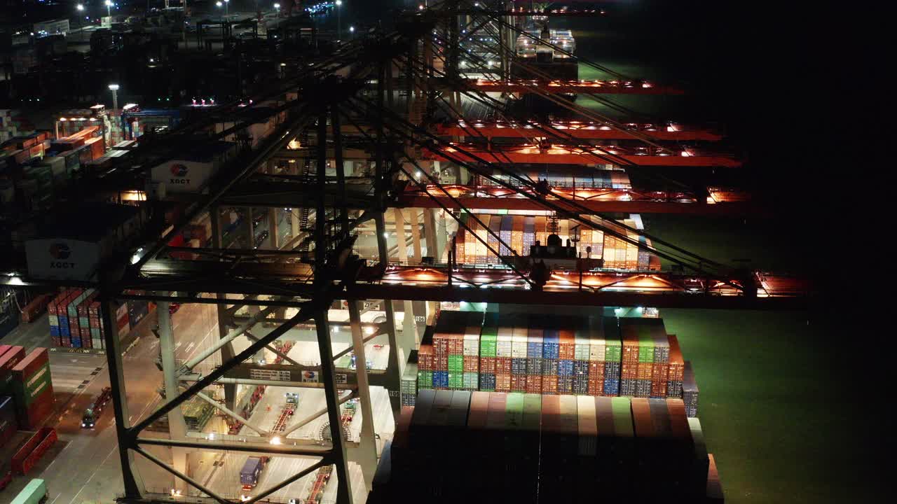 航拍的一段集装箱码头的视频视频素材