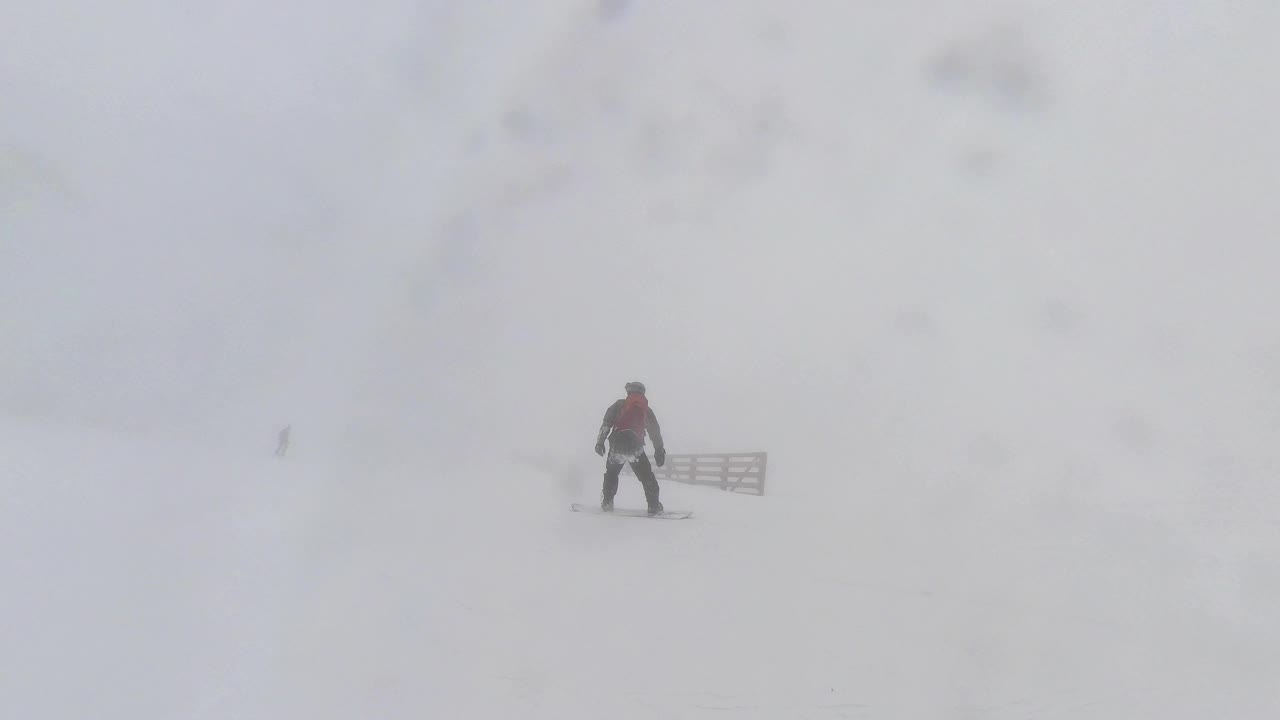滑雪运动,滑雪板,车轨,寒冷视频素材