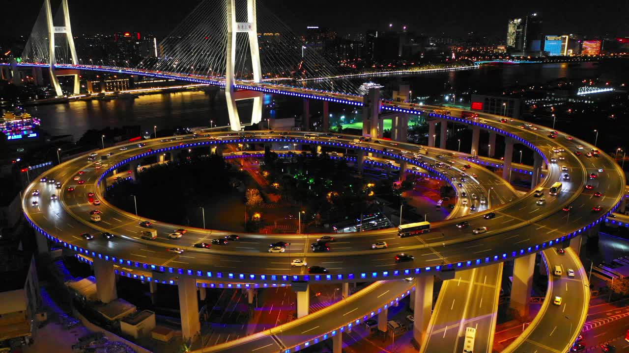 上海南浦大桥夜景视频素材