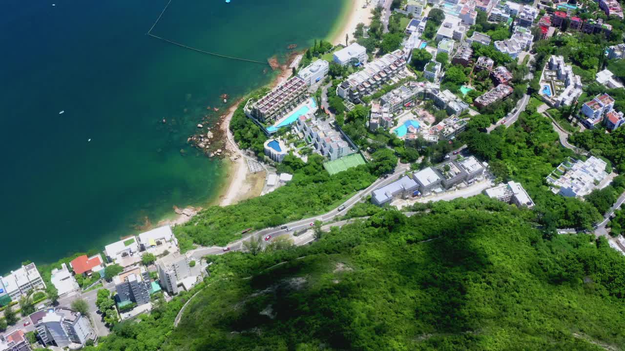 香港著名海滨城市赤柱的无人机景观视频下载