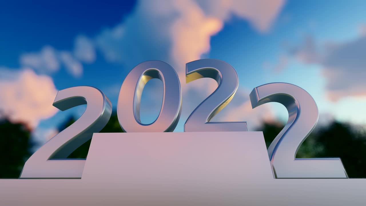 2022年新年概念与自然背景视频素材