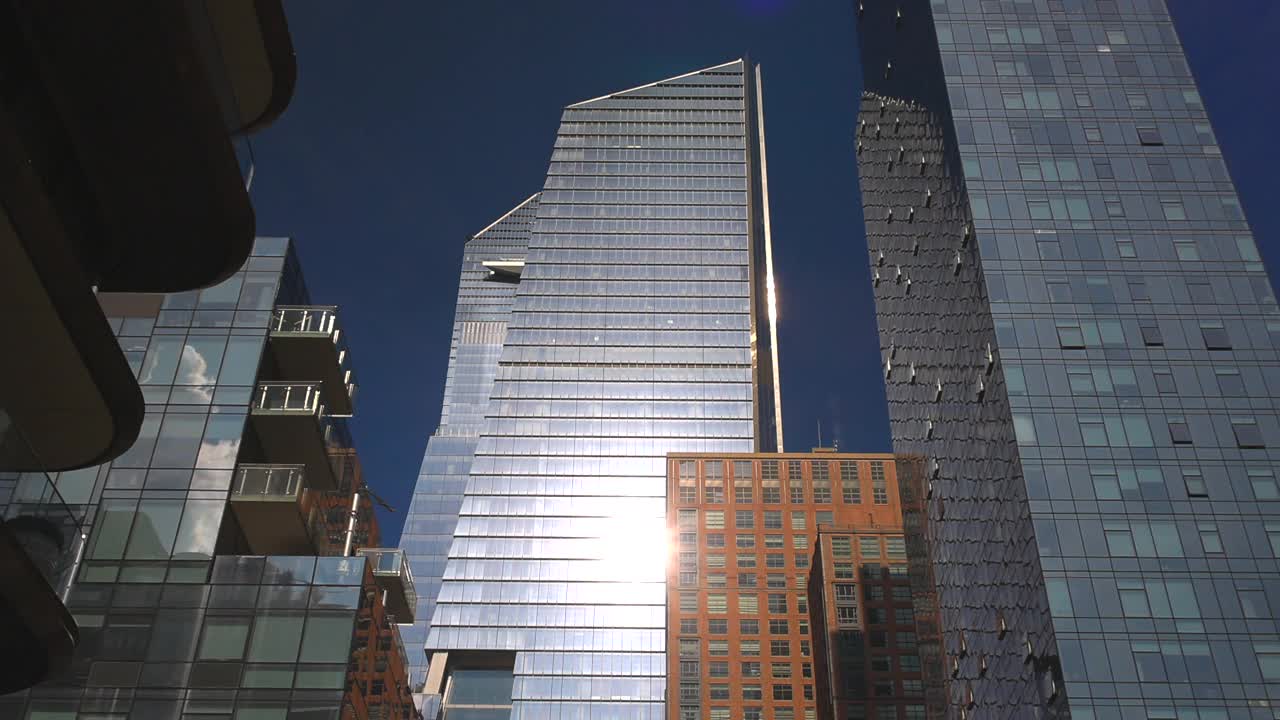 纽约市30座哈德逊广场和10座哈德逊广场高层建筑视频下载