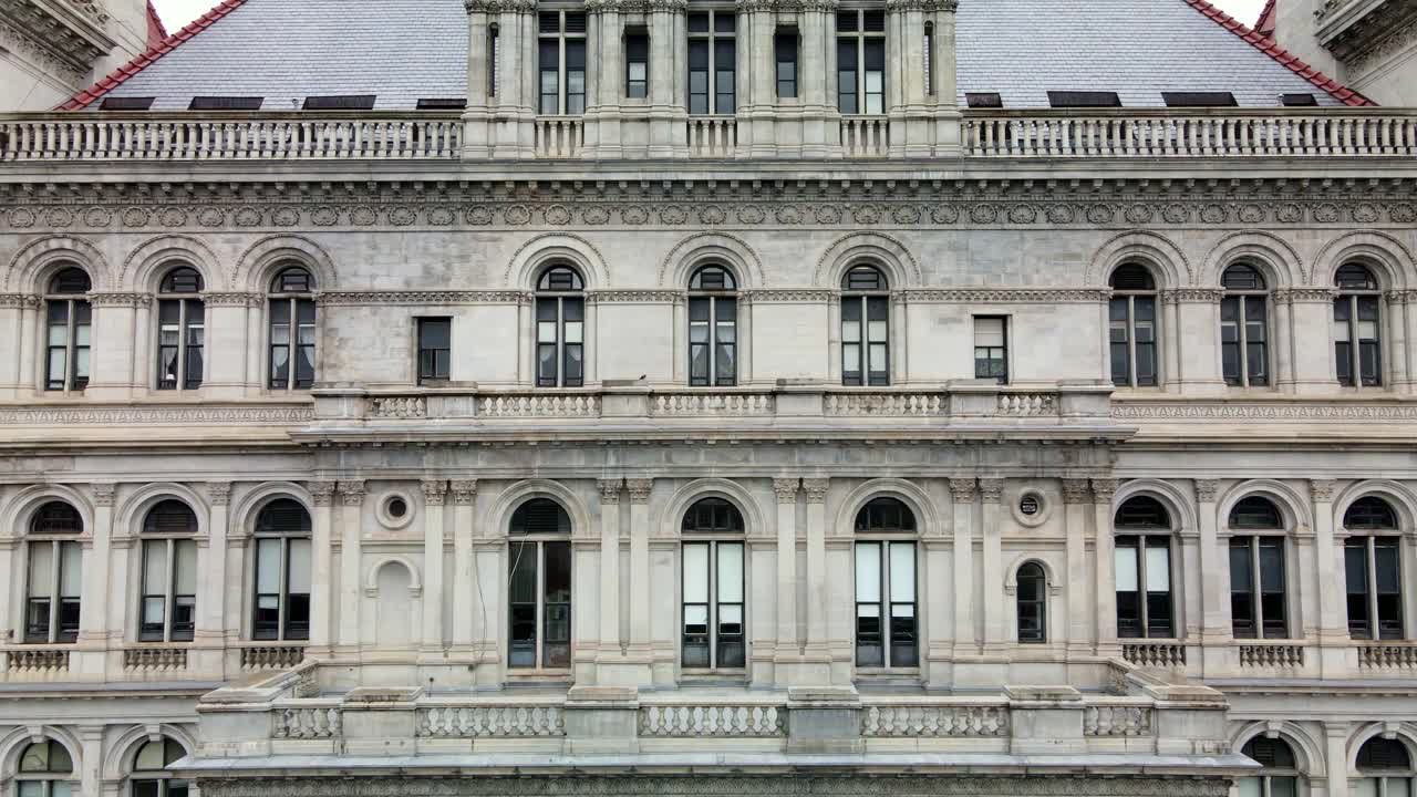 纽约州国会大厦在奥尔巴尼-鸟瞰图视频素材