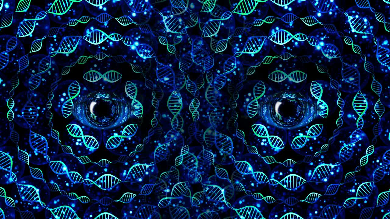 眼睛DNA螺旋。动画。背景. .视频下载