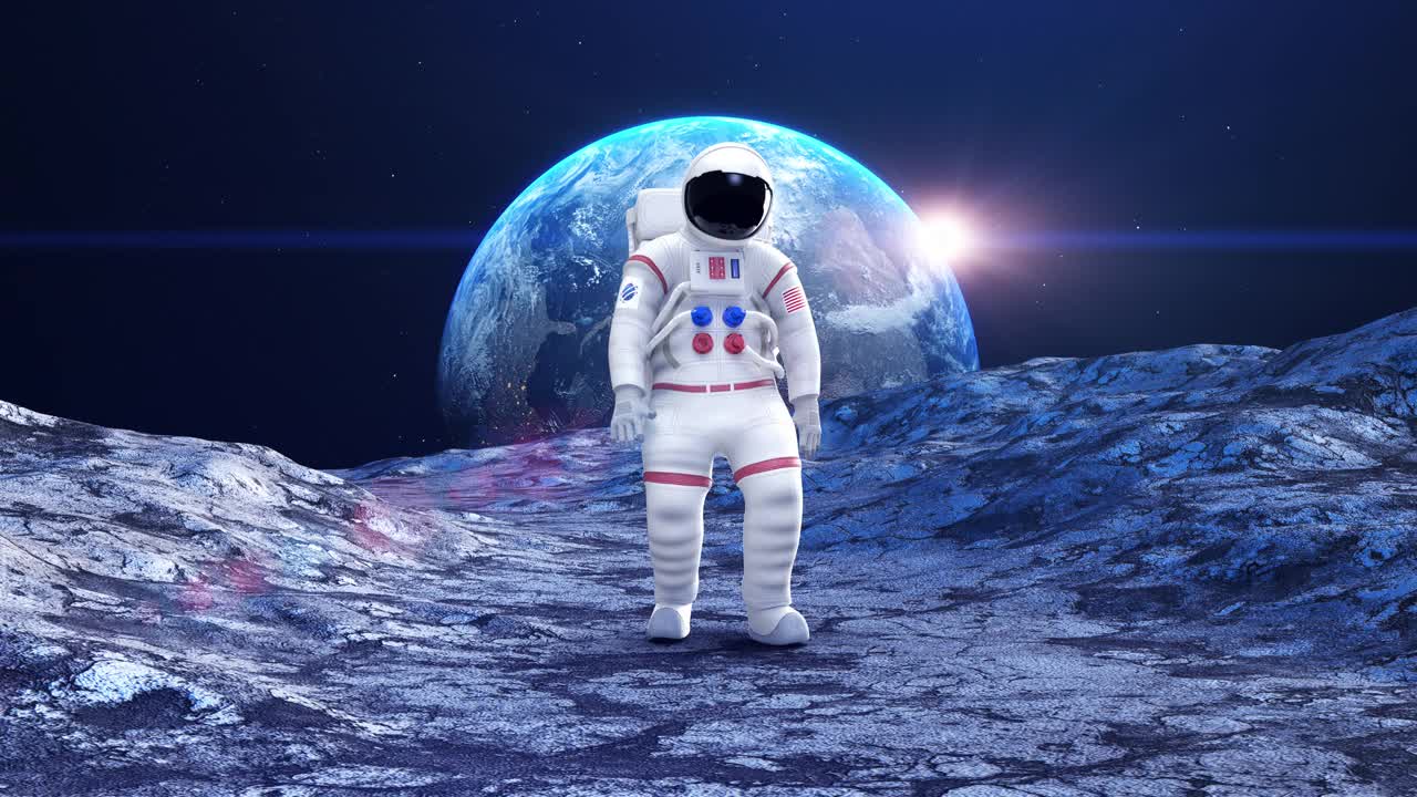 宇航员在远离地球的行星上感到头晕。视频素材