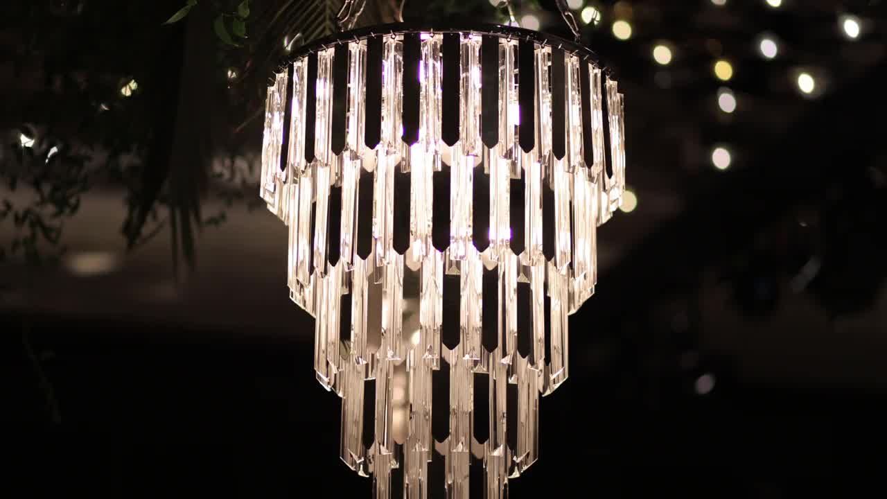 水晶吊灯，餐桌装饰视频下载