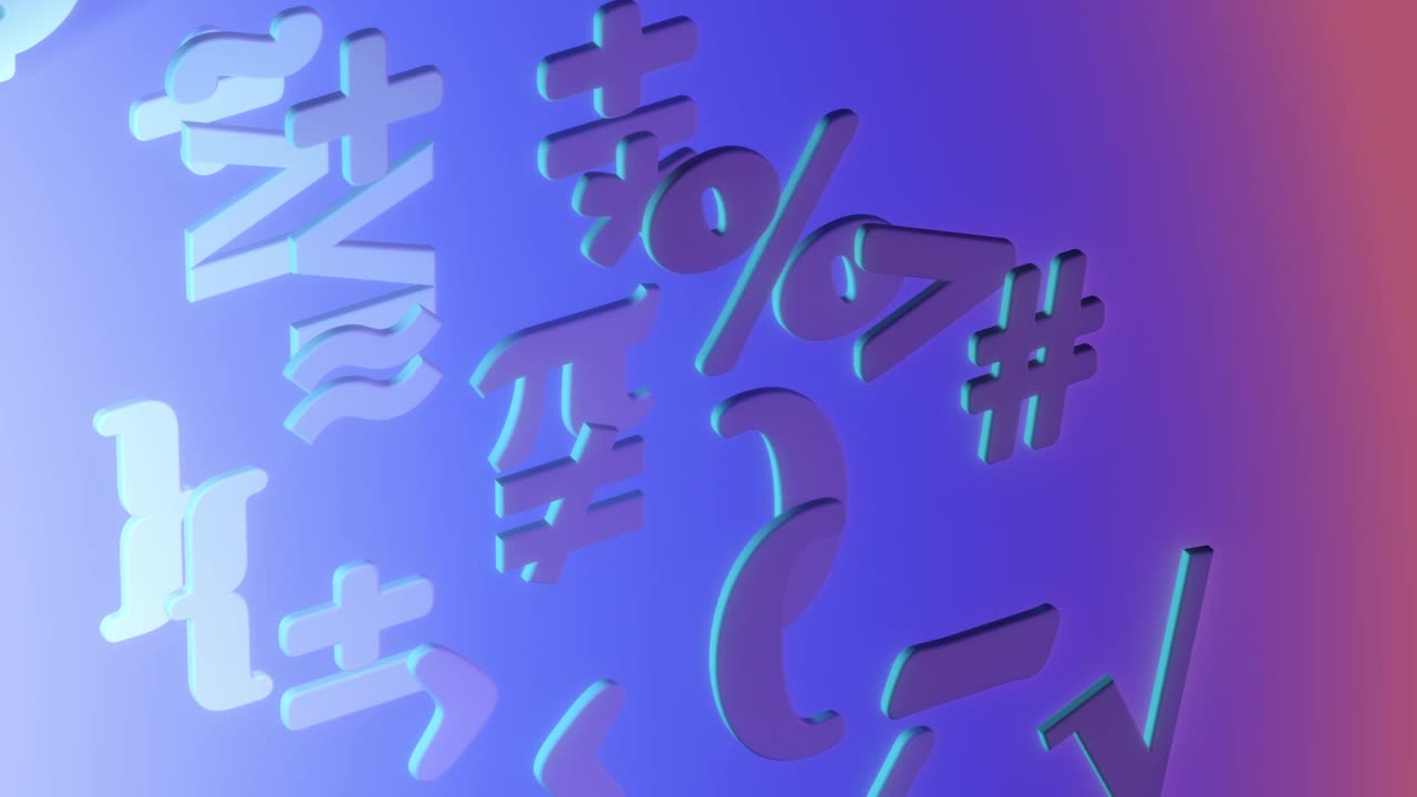 数学符号在微妙的运动背景动画。视频下载
