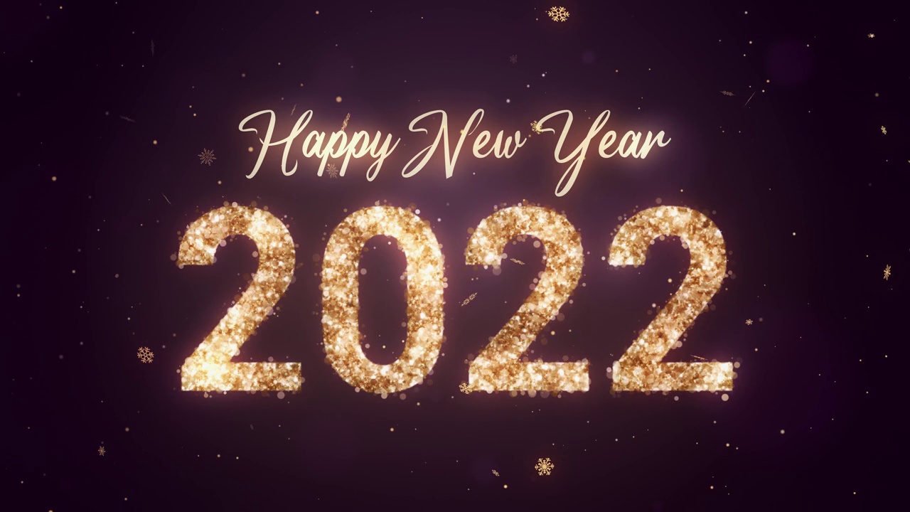 2021年新年快乐紫色背景上的金色闪光。Loopable视频下载