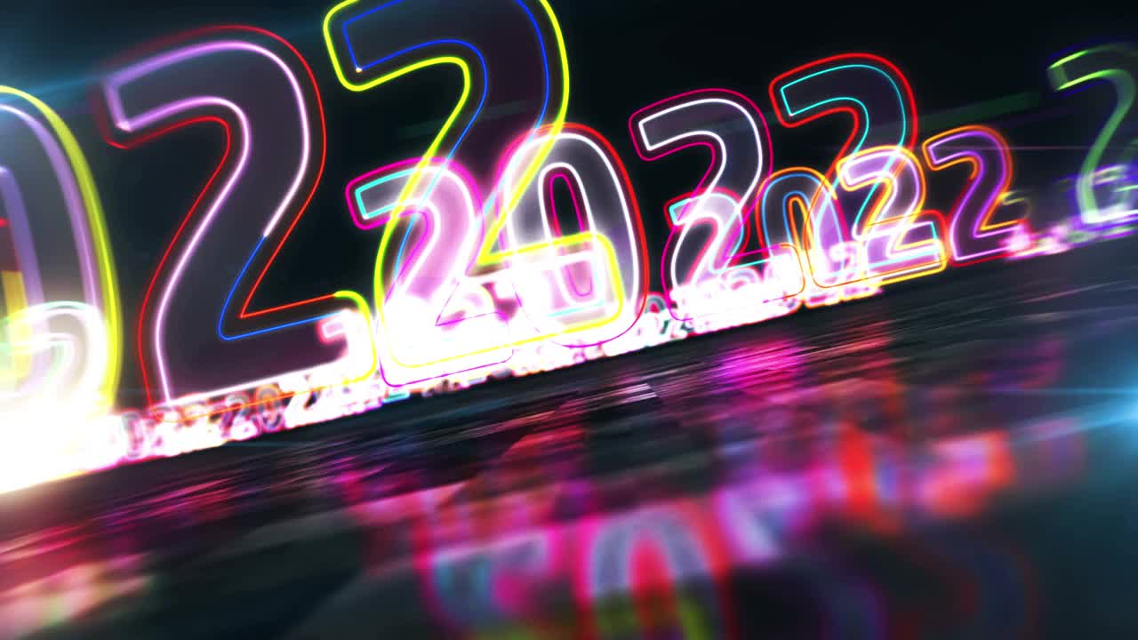 2022年，网络动画中的抽象霓虹灯视频素材