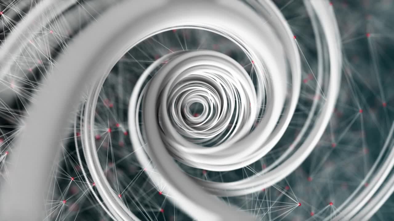 4K -催眠的螺旋幻觉背景环软紫色视频素材