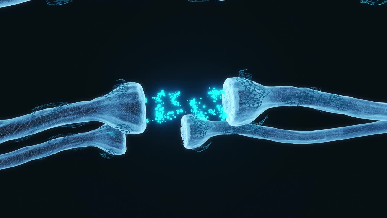 神经元突触全息图视频素材