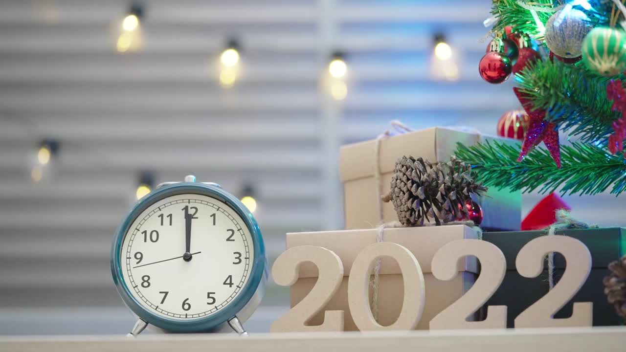 2022年新年快乐假期背景和横幅。视频素材