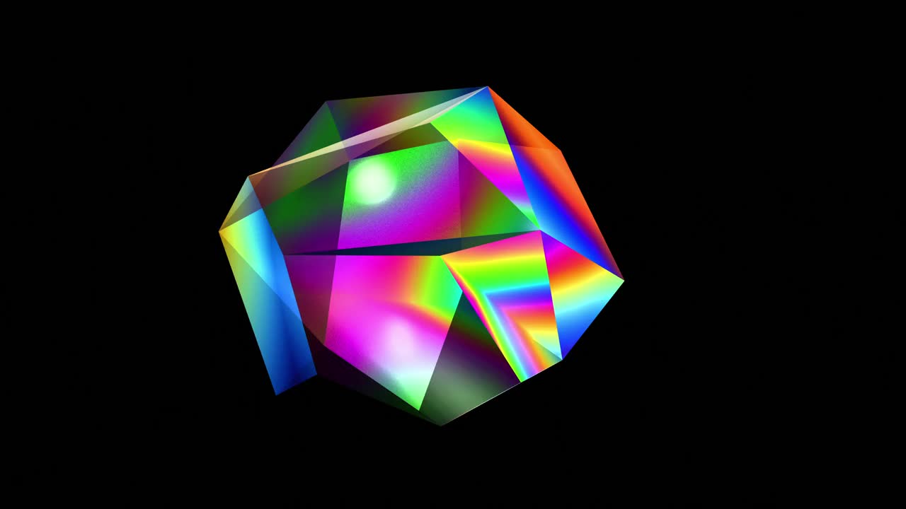 彩虹低多边形角球体形状扭曲环路RGB直+ Alpha。视频下载